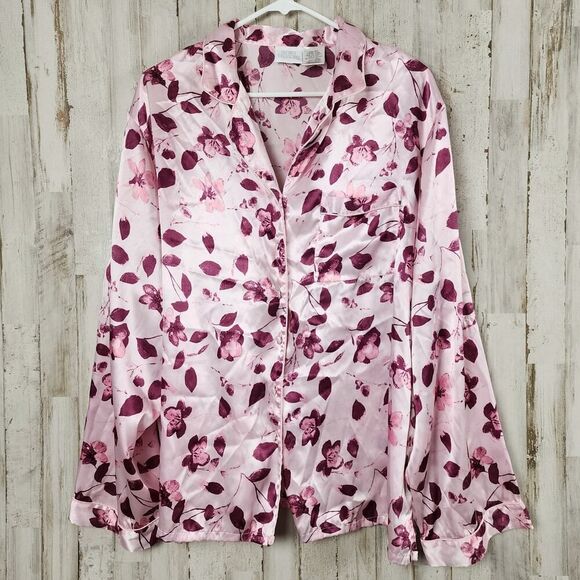 Secret Treasures Floral Pajama Top Pink Size 2XL - Picture 1 of 9